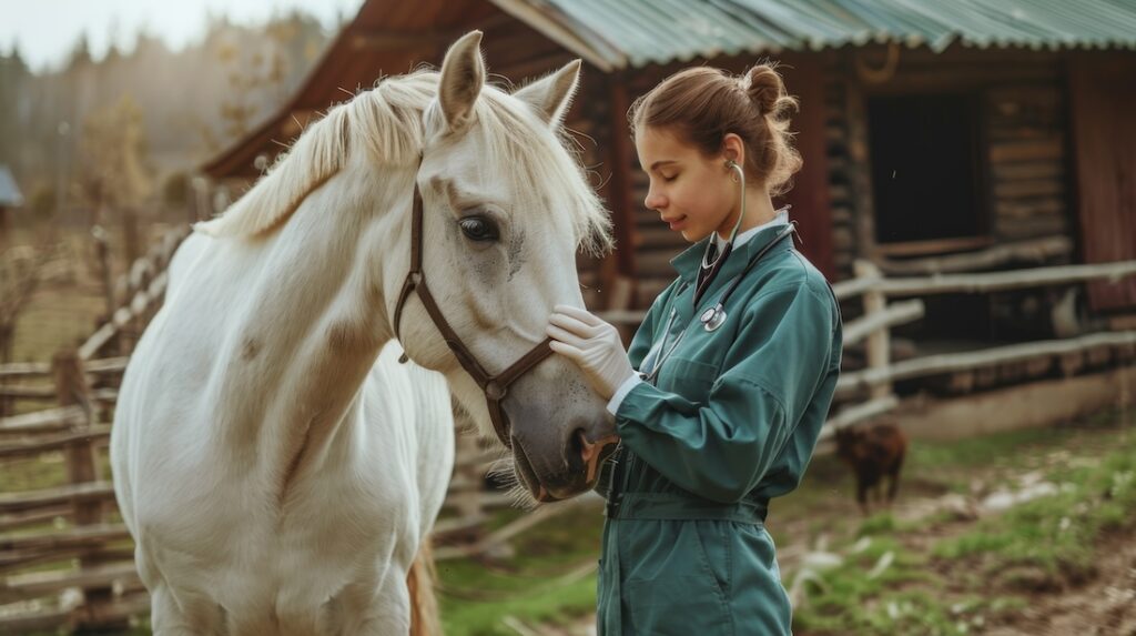 The veterinarian and horse bond